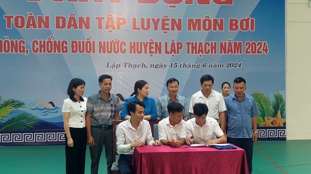Huyện Lập Thạch: Phát động toàn dân tập luyện bơi để phòng chống đuối nước