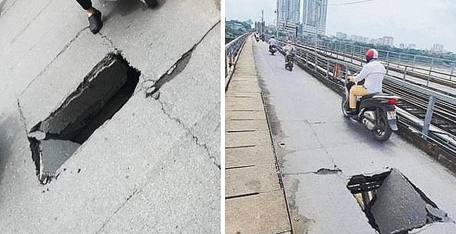 Cầu Long Biên “gồng mình cõng” ô tô sai phạm