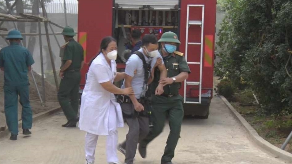 Lập Thạch - Vĩnh Phúc: Thực tập phương án chữa cháy và cứu nạn cứu hộ