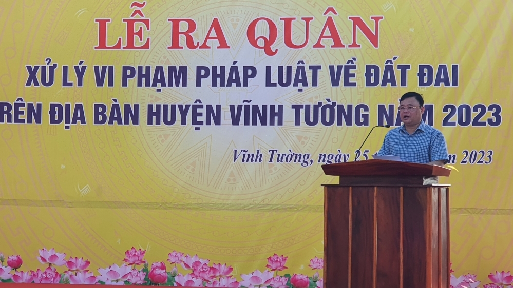 Vĩnh Phúc: Huyện Vĩnh Tường ra quân xử lý vi phạm pháp luật về đất đai
