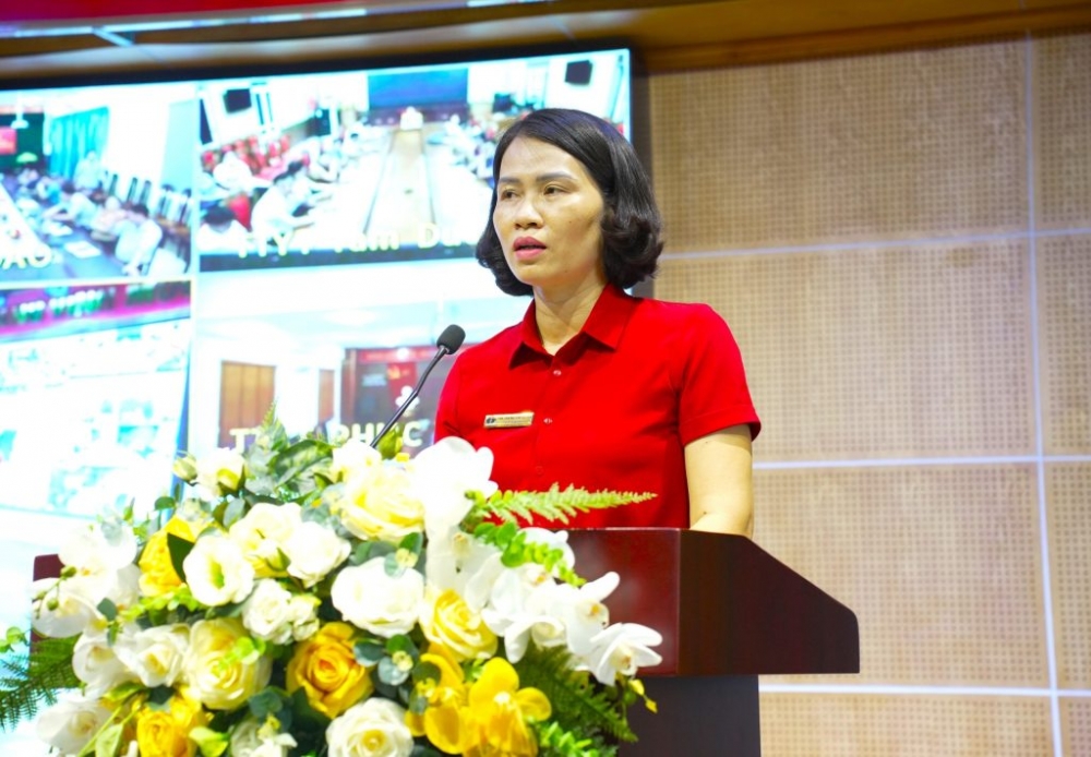Đồng chí Phùng Thị Thu Hà – Phó Giám đốc Sở Y tế tỉnh Vĩnh Phúc phát biểu khai mạc và chỉ đạo lớp Tập huấn