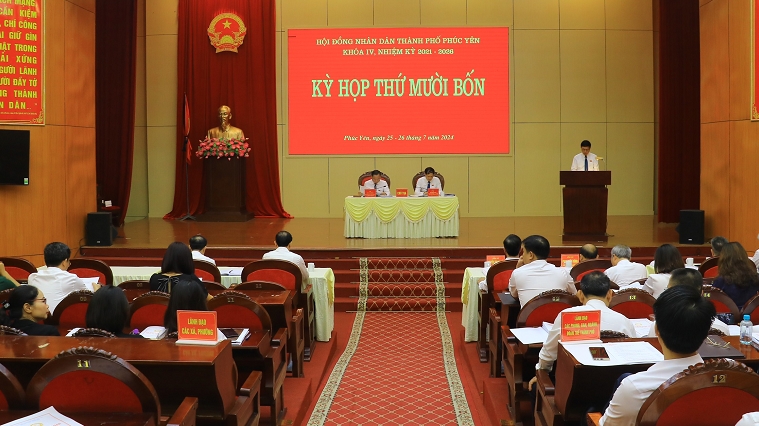 HĐND thành phố Phúc Yên xem xét, cho ý kiến 22 báo cáo, tờ trình