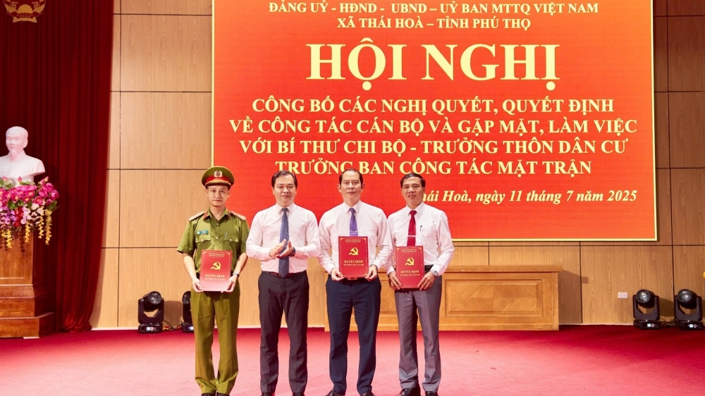 Phú Thọ: Công bố tổ chức bộ máy và công tác cán bộ tại xã Thái Hoà