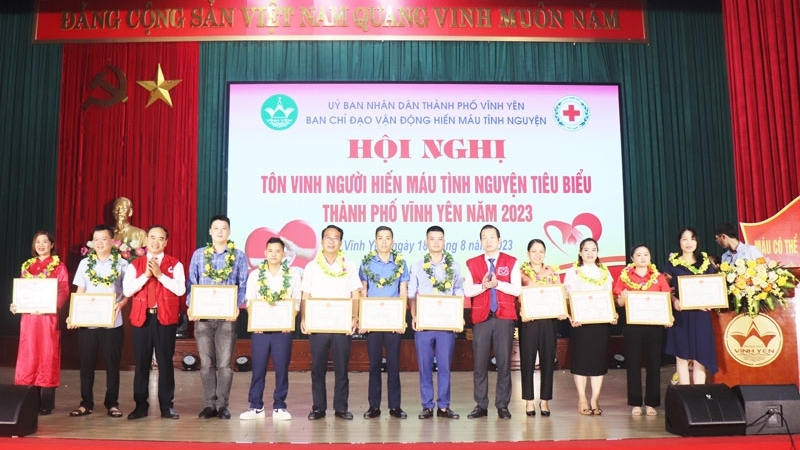 Vĩnh Yên - Vĩnh Phúc: Tôn vinh người hiến máu tình nguyện tiêu biểu năm 2023