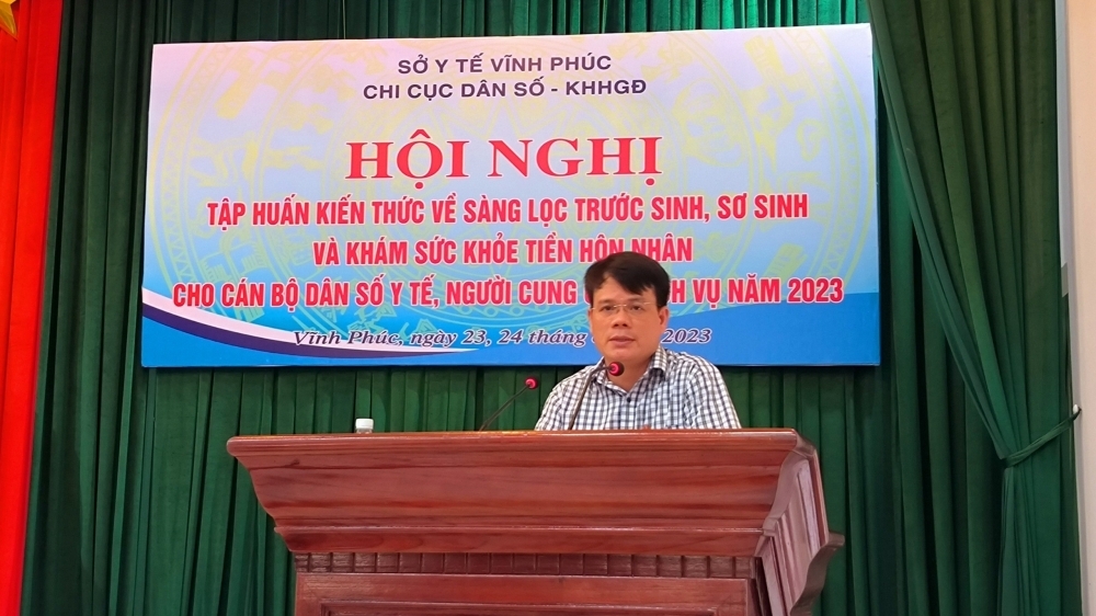 Vĩnh Phúc: Tập huấn kiến thức về sàng lọc trước sinh, sơ sinh và khám sức khỏe tiền hôn nhân