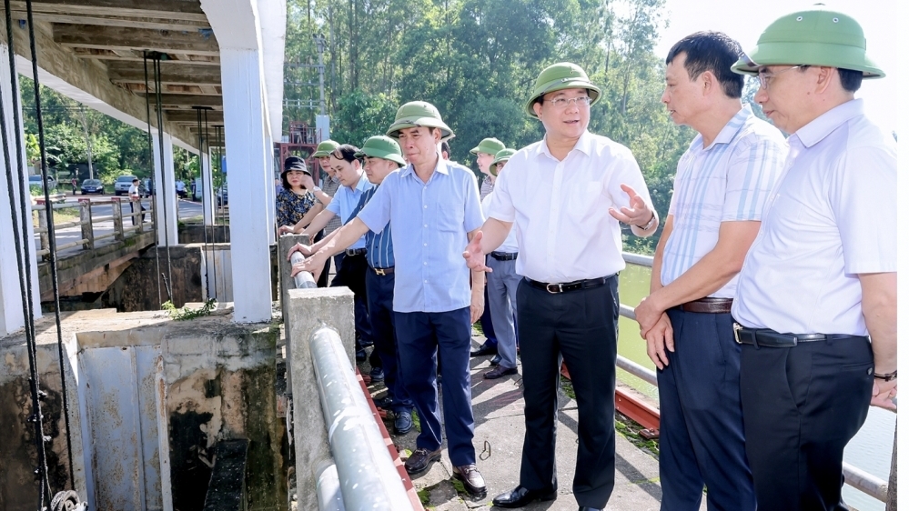 Chủ tịch tỉnh Vĩnh Phúc kiểm tra một số công trình thủy lợi trên địa bàn