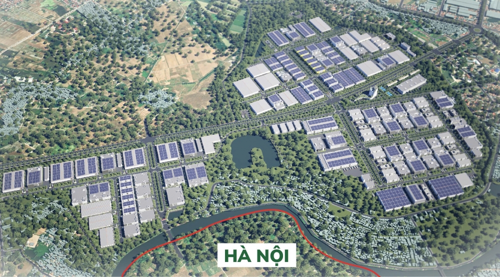 Khu công nghiệp Nam Bình Xuyên Green Park mang dáng hình của một chiếc chìa khóa xanh tại tỉnh Phú Thọ, giáp ranh Thủ đô Hà Nội về phía Nam qua sông Cà Lồ.