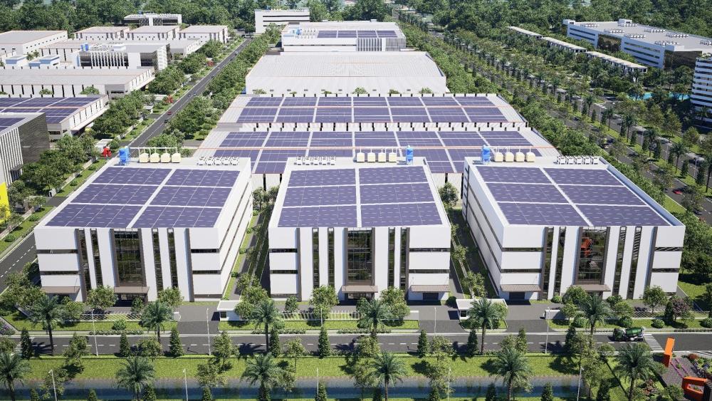 Phú Thọ sẽ khởi công khu công nghiệp xanh Nam Bình Xuyên Green Park dịp Quốc khánh 2/9- Ảnh 3. Mô hình nhà xưởng cao tầng, hiện đại tại Khu công nghiệp Nam Bình Xuyên Green Park.