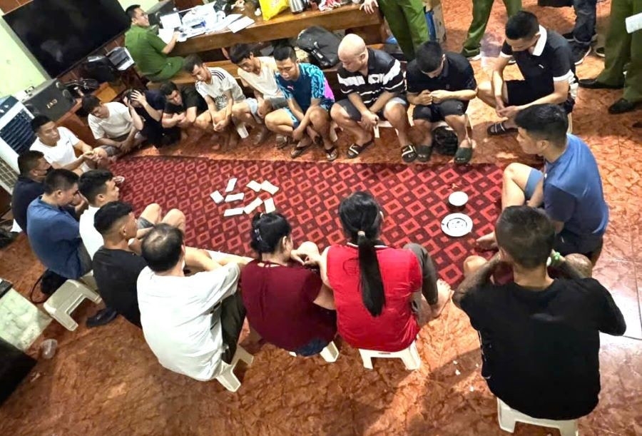 Các con bạc chủ yếu ở các xã Yên Lạc, Nguyệt Đức và Vĩnh Tường (ảnh Công an tỉnh Phú Thọ cung cấp).