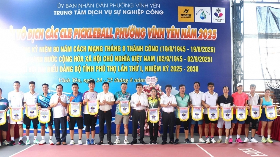 Phú Thọ: Sôi động Giải vô địch các CLB Pickleball phường Vĩnh Yên