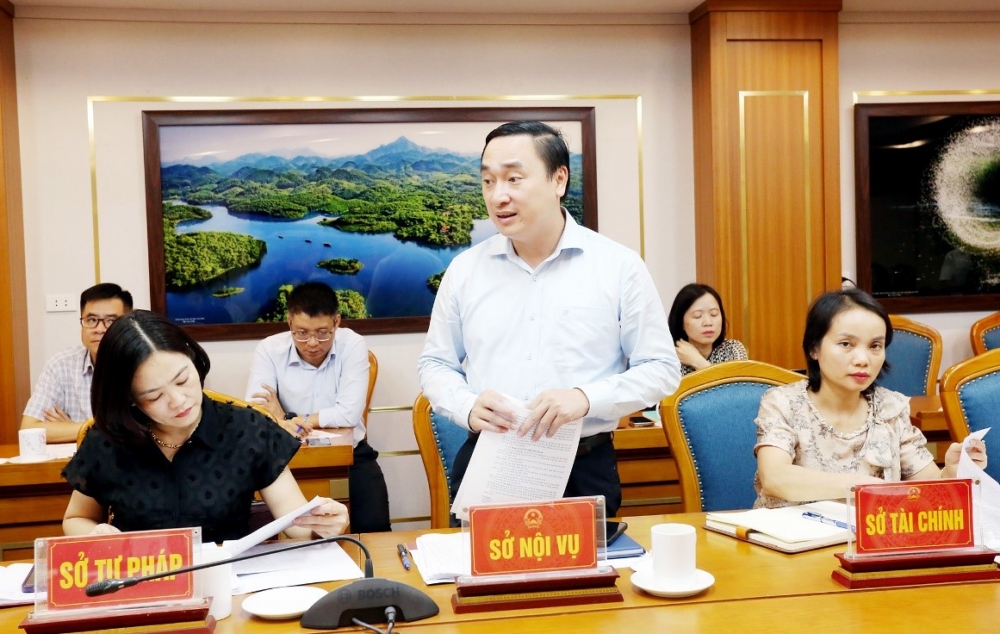 Đại diện lãnh đạo Sở Nội vụ phát biểu tại hội nghị