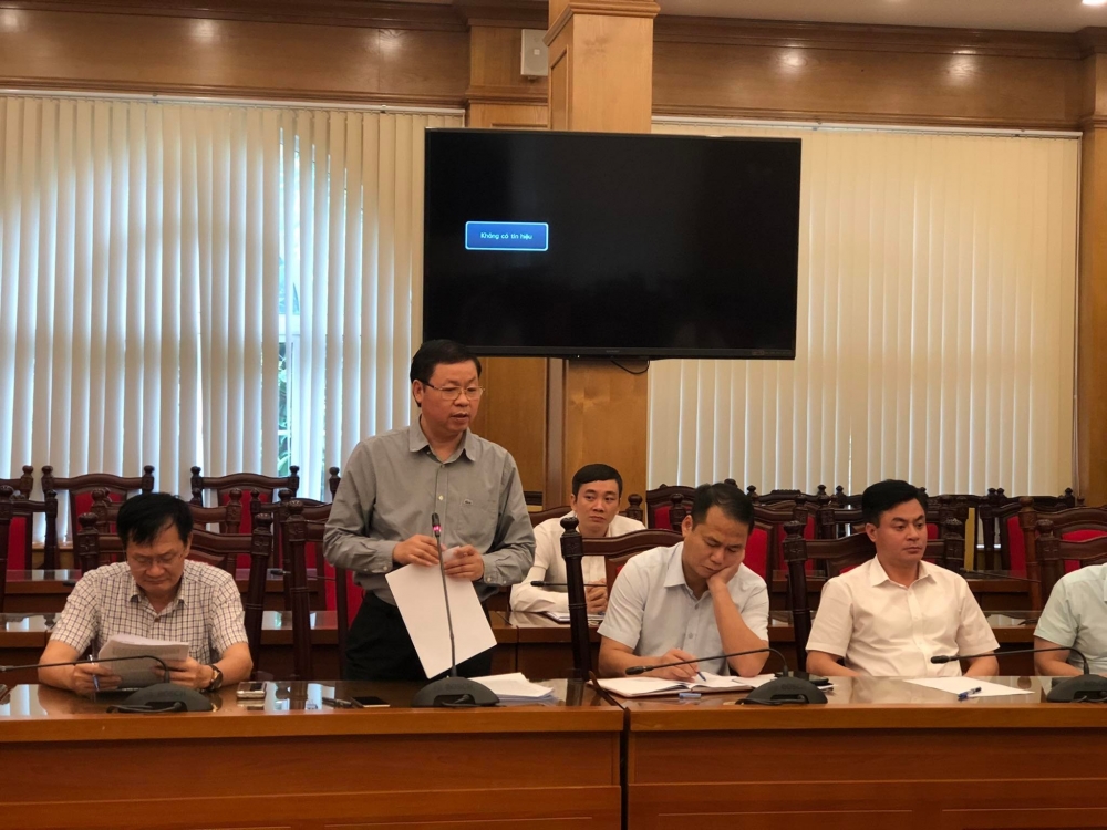 Phó Giám đốc sở Kế hoạch và Đầu tư tỉnh Vĩnh Phúc Trần Quang Ngọc thông tin tại họp báo.