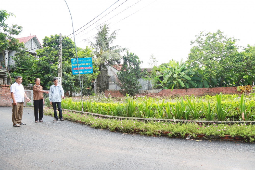 3 Đường thôn Tam Kỳ 1 được trồng hoa, cây xanh