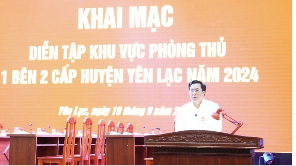 Vĩnh Phúc: Khai mạc diễn tập khu vực phòng thủ 1 bên 2 cấp huyện Yên Lạc