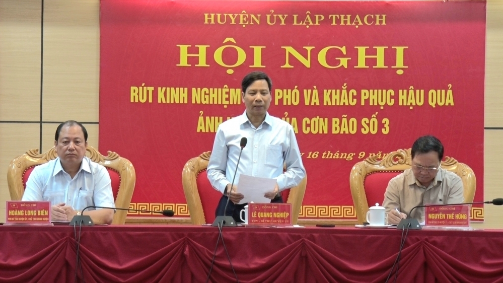 Bí thư Lập Thạch cảm ơn sự chung tay khắc phục thiệt hại do bão số 3