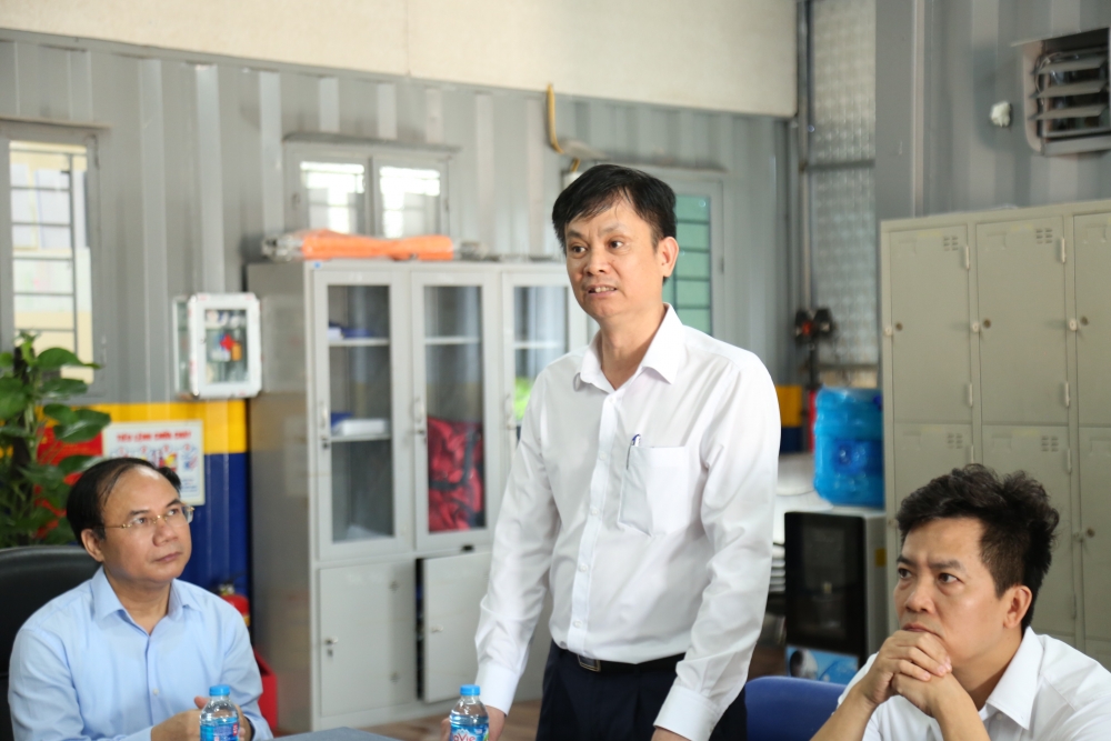 Tổng Giám đốc Công ty Cổ phần Ống Thép Việt Đức VG PIPE Nguyễn Hữu Thể báo cáo tiến độ triển khai dự án Khu đô thị Việt - Đức Legend City.