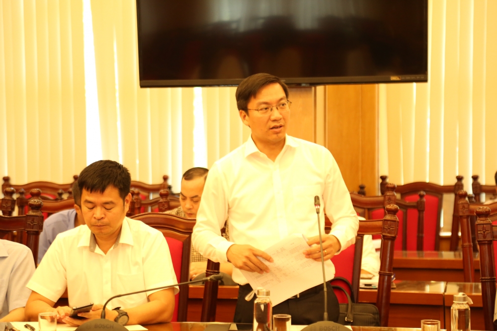 Đồng chí Nguyễn Duy Quang, Giám đốc Sở Xây dựng tỉnh Phú Thọ phát biểu tại buổi làm việc.