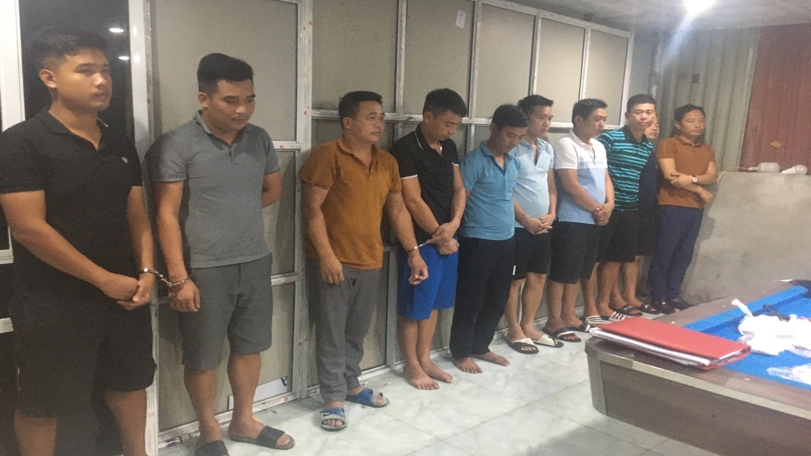 Lập Thạch (Vĩnh Phúc): Bắt quả tang 9 đối tượng đánh bạc tại xã Sơn Đông