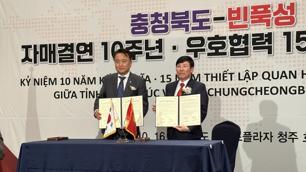 Thắt chặt quan hệ hợp tác hữu nghị Vĩnh Phúc - Chungcheongbuk (Hàn Quốc)