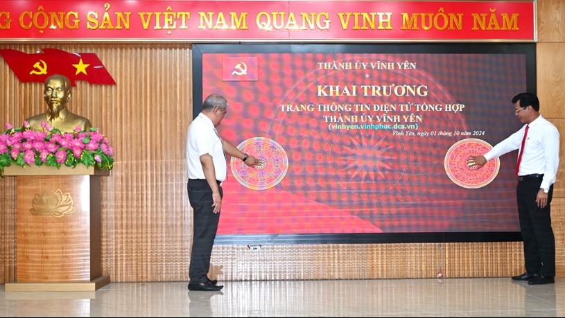 Vĩnh Phúc: Khai trương Trang thông tin điện tử Thành ủy Vĩnh Yên