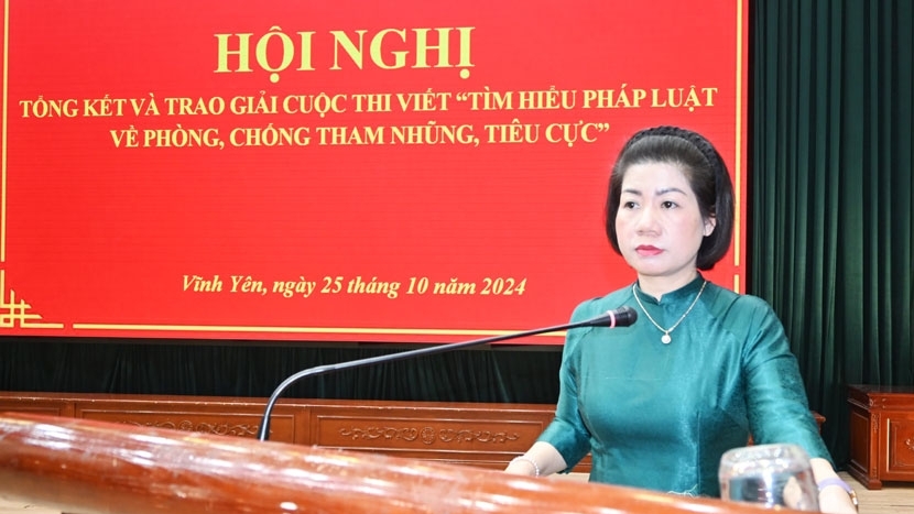 Vĩnh Yên: Trao giải Cuộc thi viết Tìm hiểu pháp luật về phòng, chống tham nhũng, tiêu cực