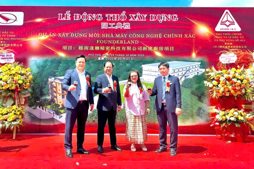 Phú Thọ: Khởi công Dự án Nhà máy công nghệ chính xác Founderland
