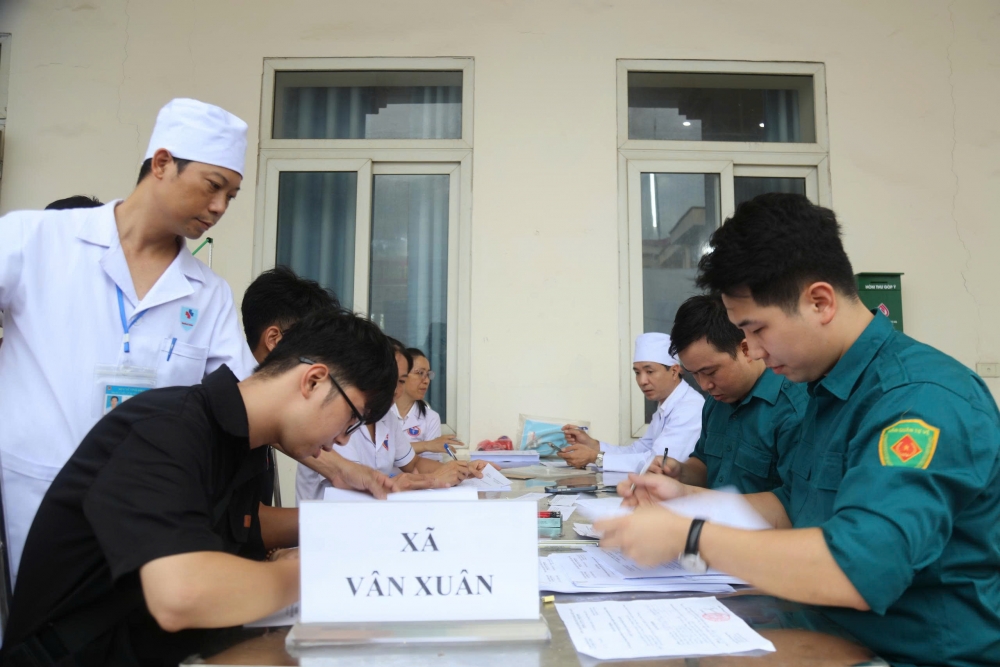 Xã Vĩnh Tường: Khám sơ tuyển nghĩa vụ quân sự, nghĩa vụ tham gia Công an Nhân dân