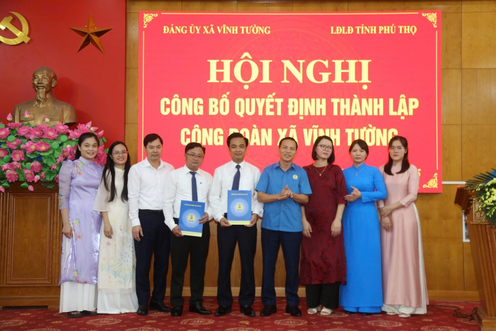 quyết định chỉ định Ban Chấp hành, Ban Thường vụ và các chức danh cán bộ Công đoàn xã Vĩnh Tường.