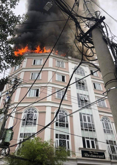 Địa điểm cháy xảy ra tại tầng 6, nhà hàng Thu Thường (Nguồn: Công an tỉnh Cao Bằng)