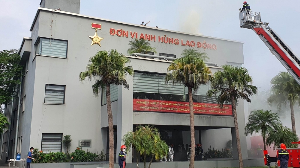 Vĩnh Phúc: Diễn tập phương án chữa cháy và cứu nạn, cứu hộ huyện Bình Xuyên năm 2022