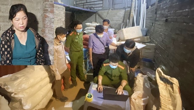 Đối tượng Thuỷ và kho thuốc nổ vừa bị Công an huyện Văn Bàn phát hiện, bắt giữ.