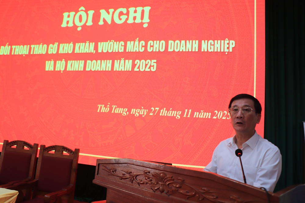 Xã Thổ Tang: Đối thoại, gỡ vướng cho doanh nghiêp và hộ kinh doanh