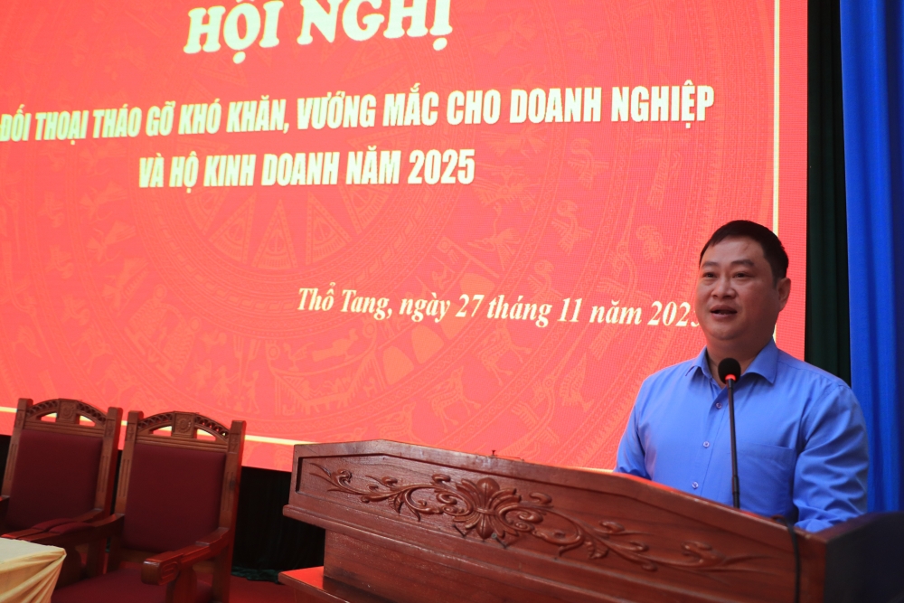 Xã Thổ Tang: Đối thoại, gỡ vướng cho doanh nghiêp và hộ kinh doanh