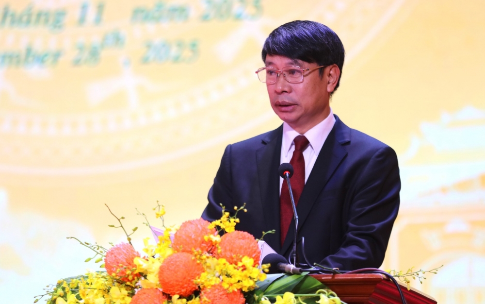 Phó Chủ tịch UBND tỉnh Nguyễn Khắc Hiếu phát biểu khai mạc hội thảo