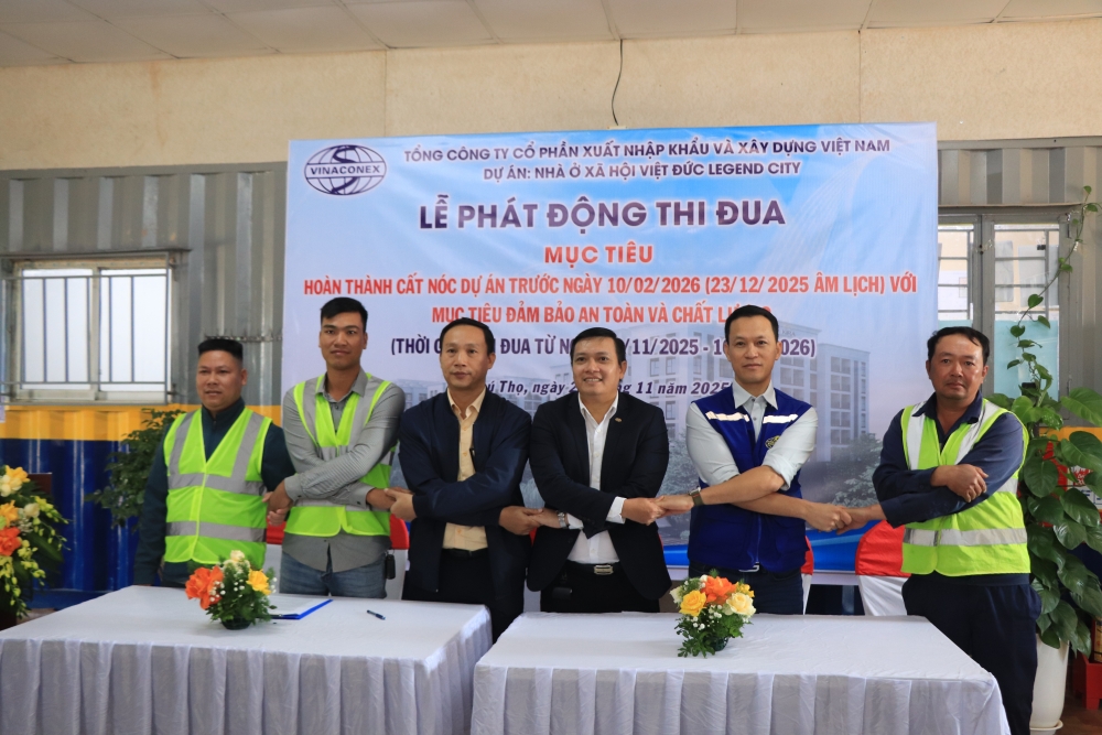 Phát động thi đua hoàn thành cất nóc Dự án Khu đô thị Việt Đức Legend City trước ngày 10/2/2026