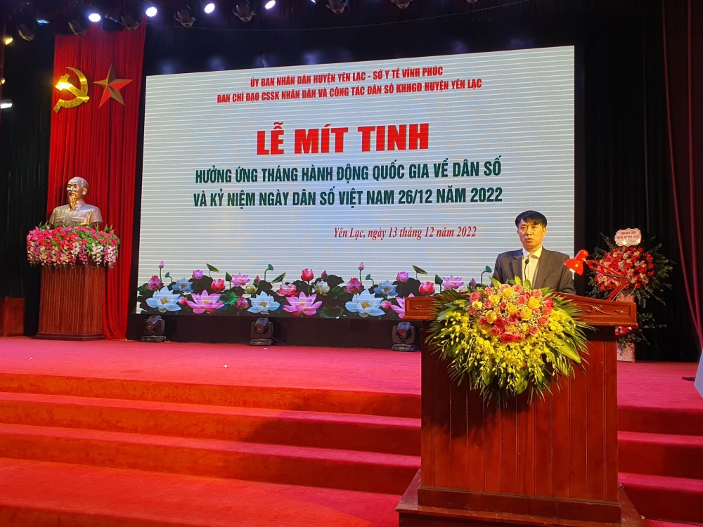 đồng chí Nguyễn Lê Huy- Phó Chủ tịch UBND huyện Yên Lạc Trưởng ban chỉ đạo công tác dân số KHHGĐ huyện cho biết