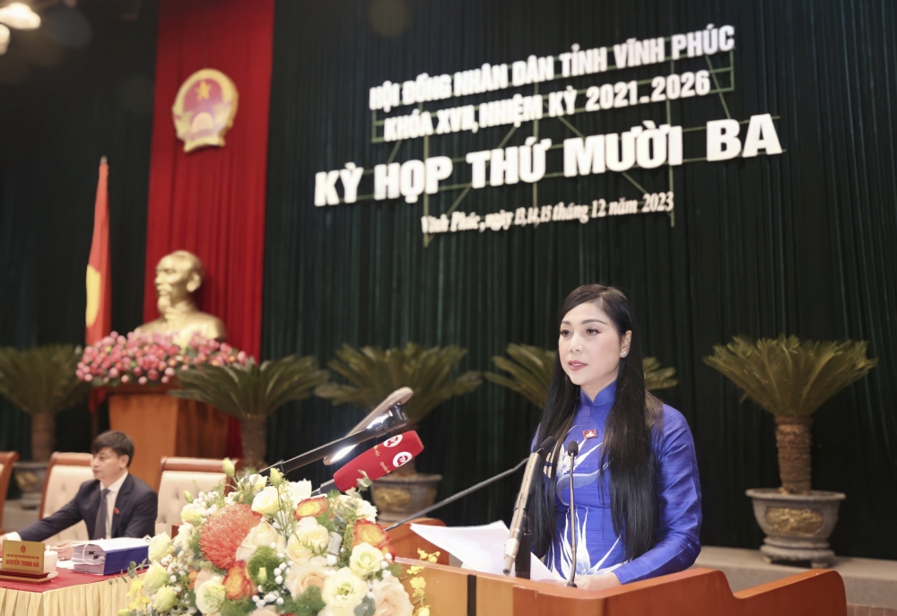 Bí thư Tỉnh ủy, Chủ tịch HĐND tỉnh Hoàng Thị Thúy Lan phát biểu khai mạc kỳ họp
