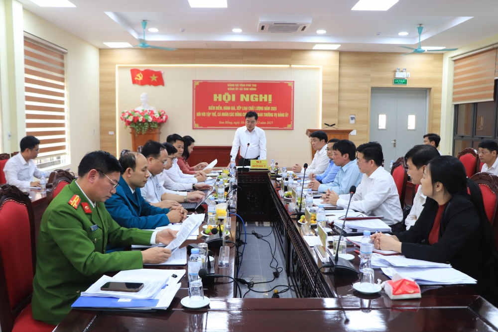 Xã Tam Hồng: Kiểm điểm, đánh giá xếp loại tập thể và cá nhân năm 2025 Xã Tam Hồng: Kiểm điểm, đánh giá xếp loại tập thể và cá nhân năm 2025