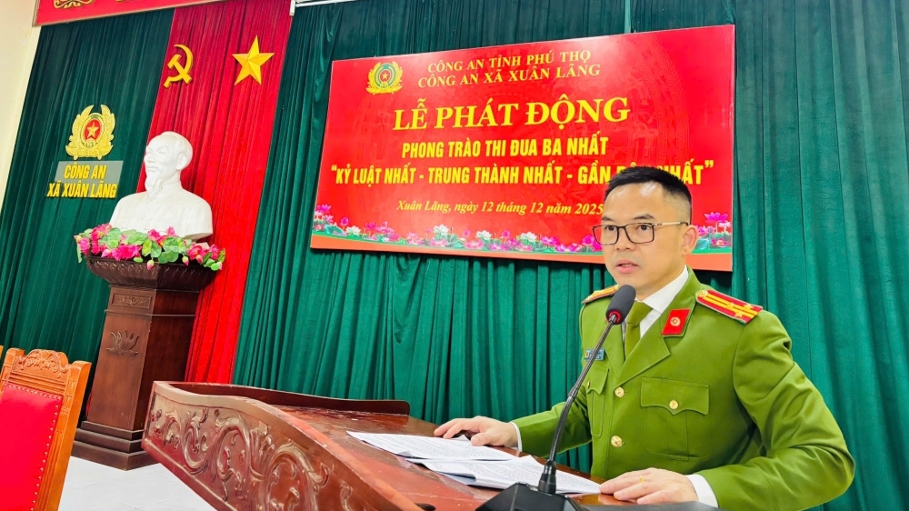 Công an xã Xuân Lãng: Phát động phong trào thi đua "Ba nhất"