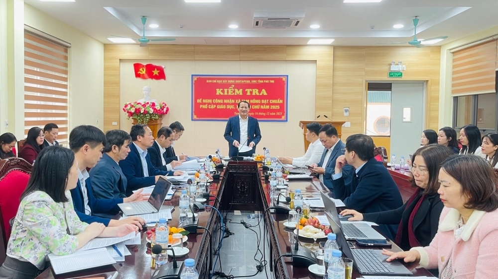 Sở GD&ĐT tỉnh Phú Thọ kiểm tra công tác phổ cập giáo dục tại xã Tam Hồng