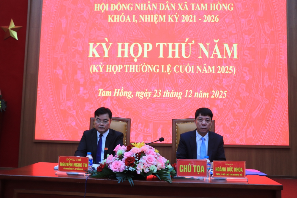 Kỳ họp thứ nhất HĐND xã Tam Hồng thông qua 9 Nghị quyết quan trọng