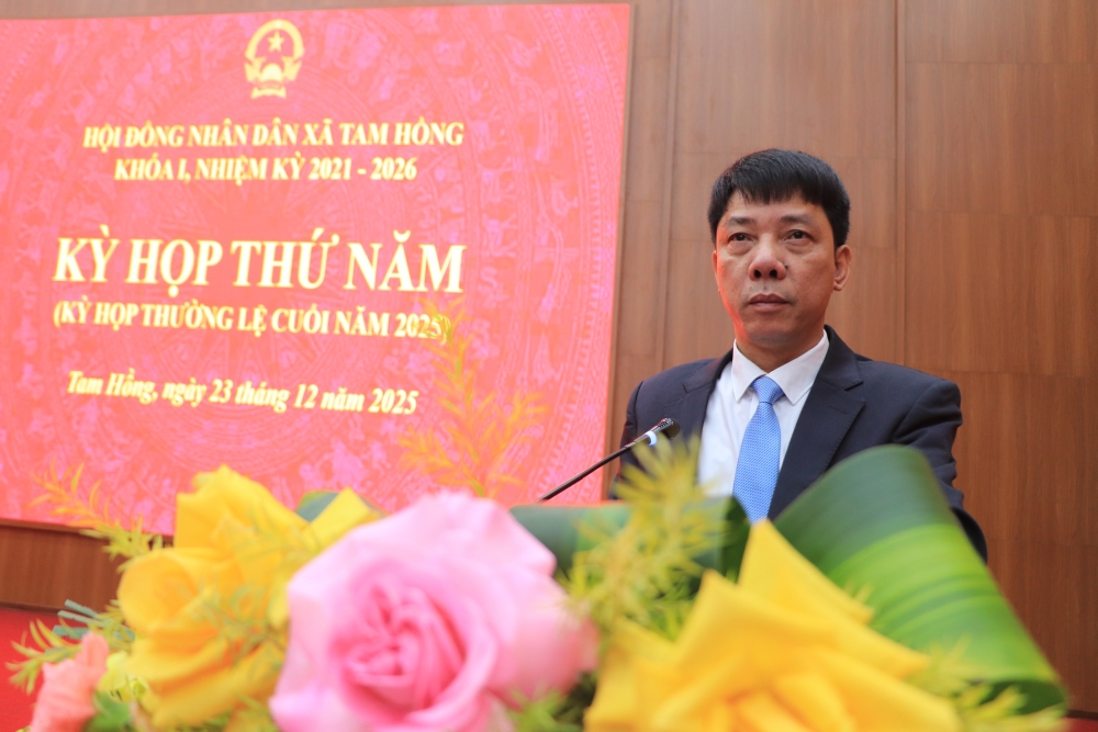 Kỳ họp thứ nhất HĐND xã Tam Hồng thông qua 9 Nghị quyết quan trọng