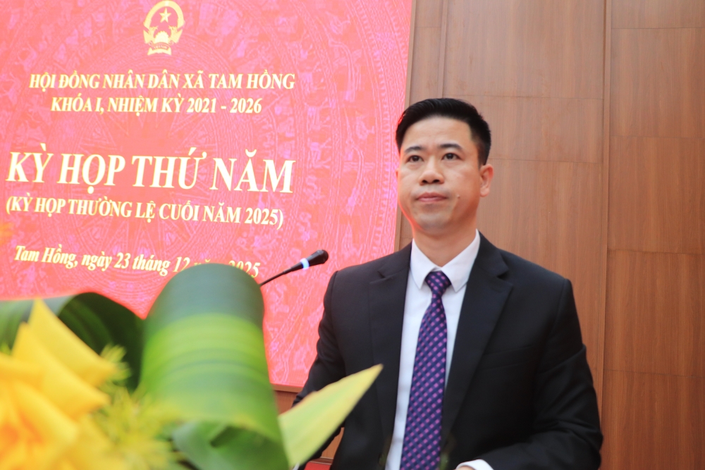 Kỳ họp thứ nhất HĐND xã Tam Hồng thông qua 9 Nghị quyết quan trọng