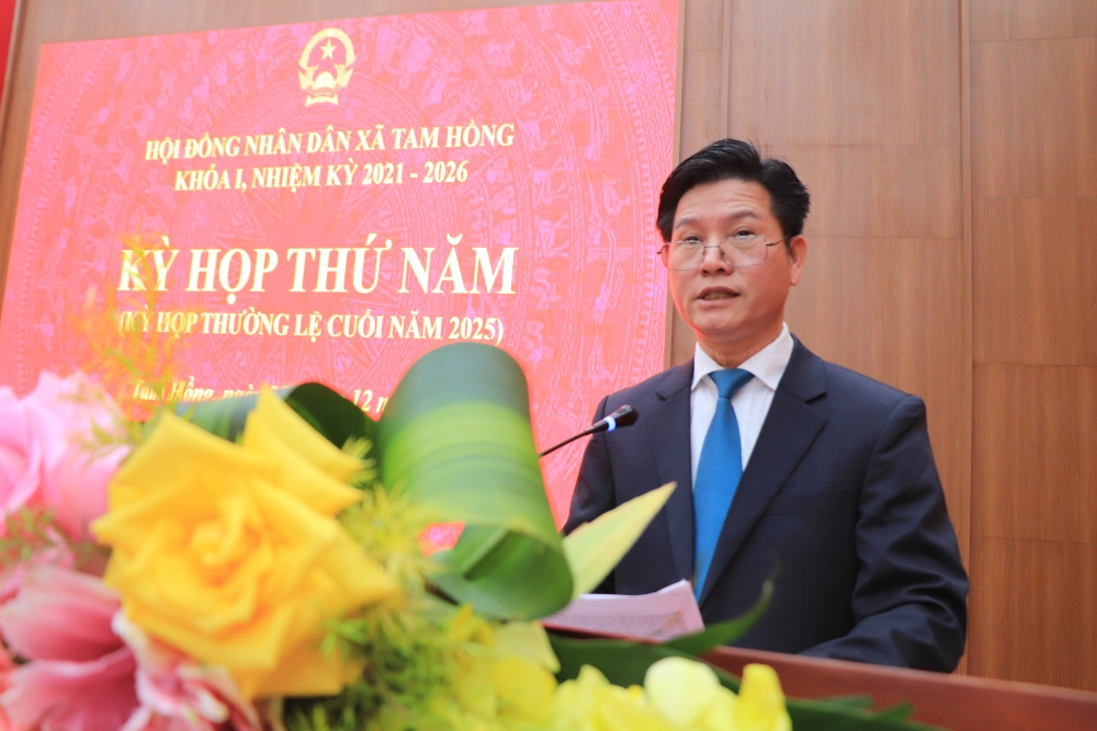 Kỳ họp thứ nhất HĐND xã Tam Hồng thông qua 9 Nghị quyết quan trọng