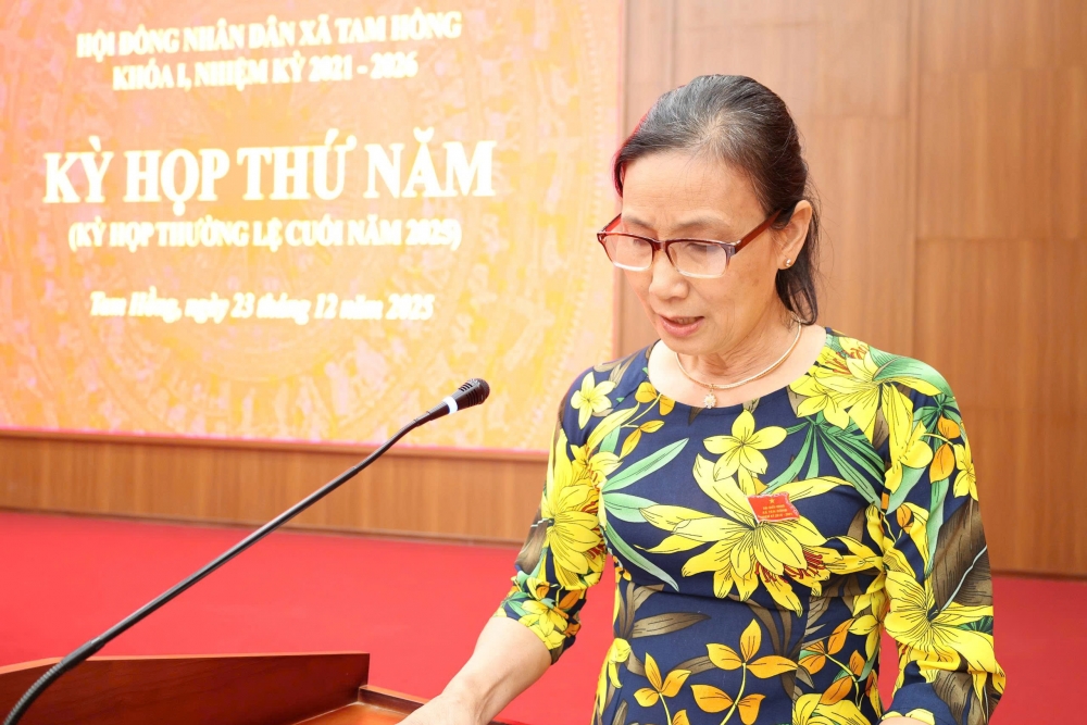 Kỳ họp thứ nhất HĐND xã Tam Hồng thông qua 9 Nghị quyết quan trọng