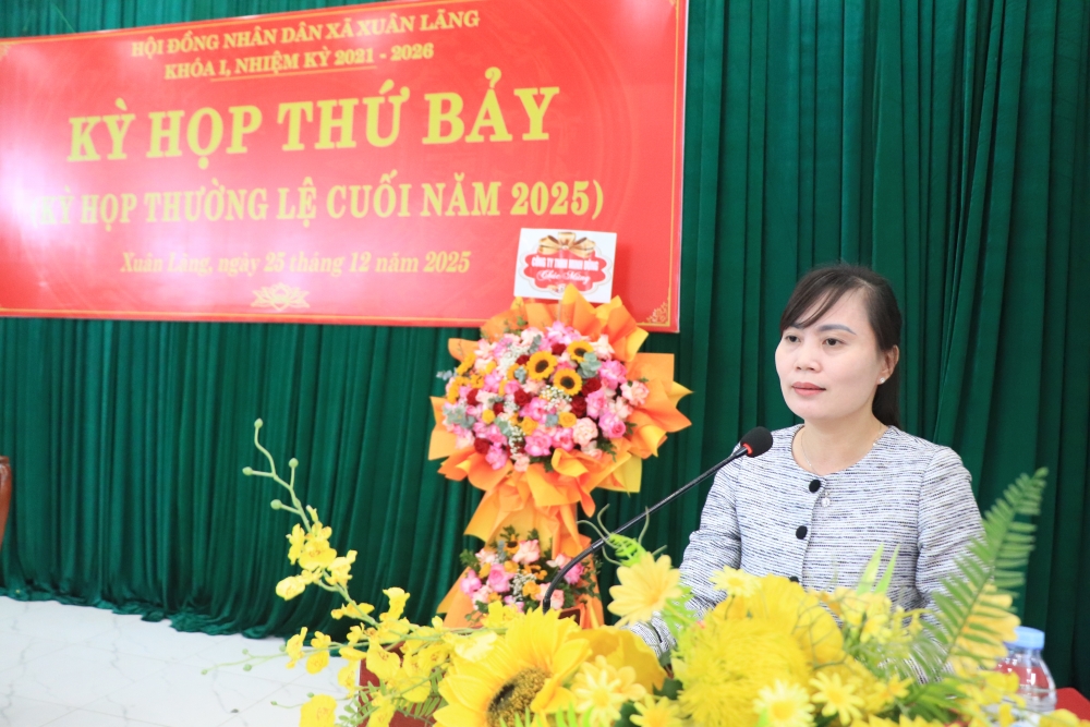 Kỳ họp thứ Bảy, HĐND xã Xuân Lãng thông qua 7 nghị quyết quan trọng