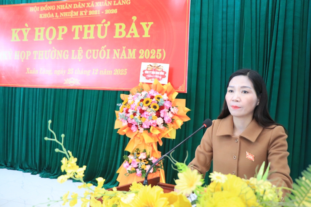 Kỳ họp thứ Bảy, HĐND xã Xuân Lãng thông qua 7 nghị quyết quan trọng