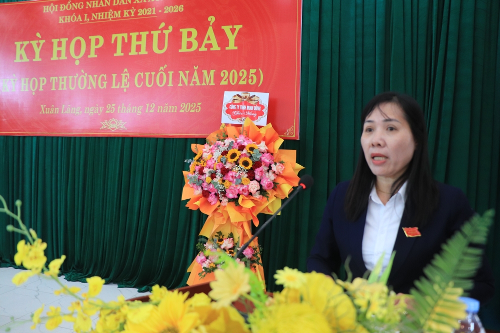 Kỳ họp thứ Bảy, HĐND xã Xuân Lãng thông qua 7 nghị quyết quan trọng