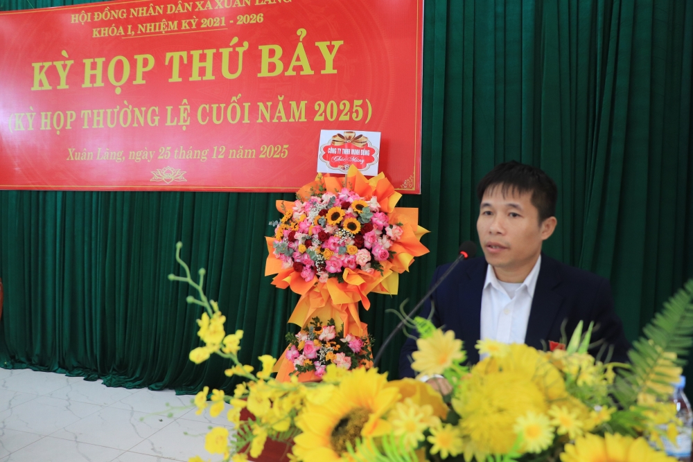 Kỳ họp thứ Bảy, HĐND xã Xuân Lãng thông qua 7 nghị quyết quan trọng