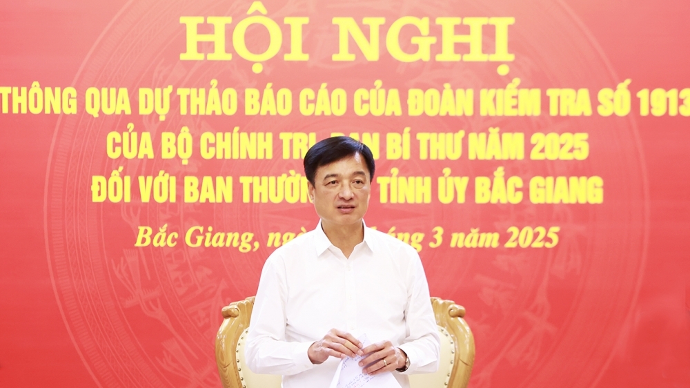 Đoàn Kiểm tra của Bộ Chính trị làm việc với Bắc Giang